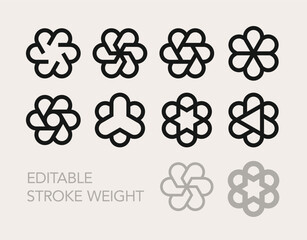Wall Mural - set of trendy geometric minimal vector logo elements designs template for company branding. editable