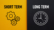 Short term long term are shown using the text