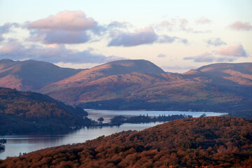 Wall Mural - Birds and atmospheric views of Lake District, the UK, December 2023