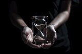 Fototapeta Konie - Personne tenant un sablier en verre » IA générative