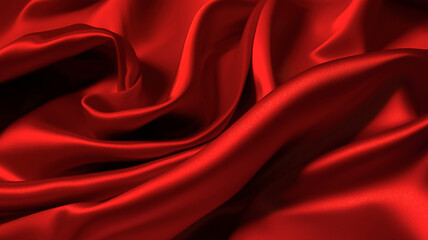 Red fabric in a close up view. Generative AI