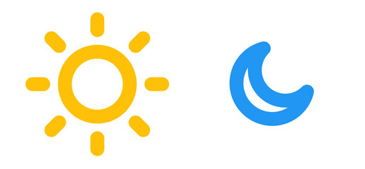 Poster - day and night icon, sun and moon icon, symbol of sun and moon