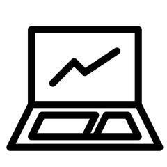 Sticker - Laptop icon with graphic sales presentation