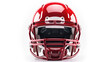 © PRI - Red American football helmet isolated on a white background. Generative Ai