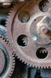 Old rusty gears. foreground. macrophotography