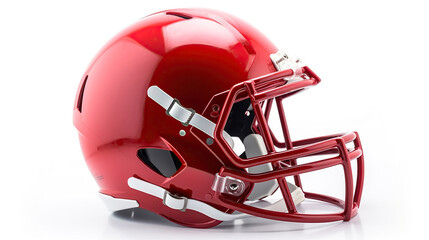 red american football helmet isolated on a white background. generative ai