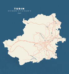 Poster - Turin - Italy Map Vector Poster and Flyer