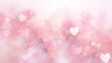 Pink Hearts On A Background, In The Style Of Subtle Color Gradations, Ai Yazawa, Romantic Scenes, Light Red, Lovecore, Yukimasa Ida, Generat Ai