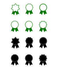 Collection of empty badges isolated.