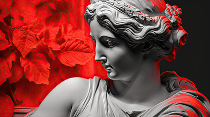 Wall Mural - selective color Aphrodite Venus antique sculpture statue - by generative ai