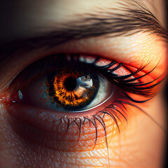 Canvas Print - women eye close up - by generative ai