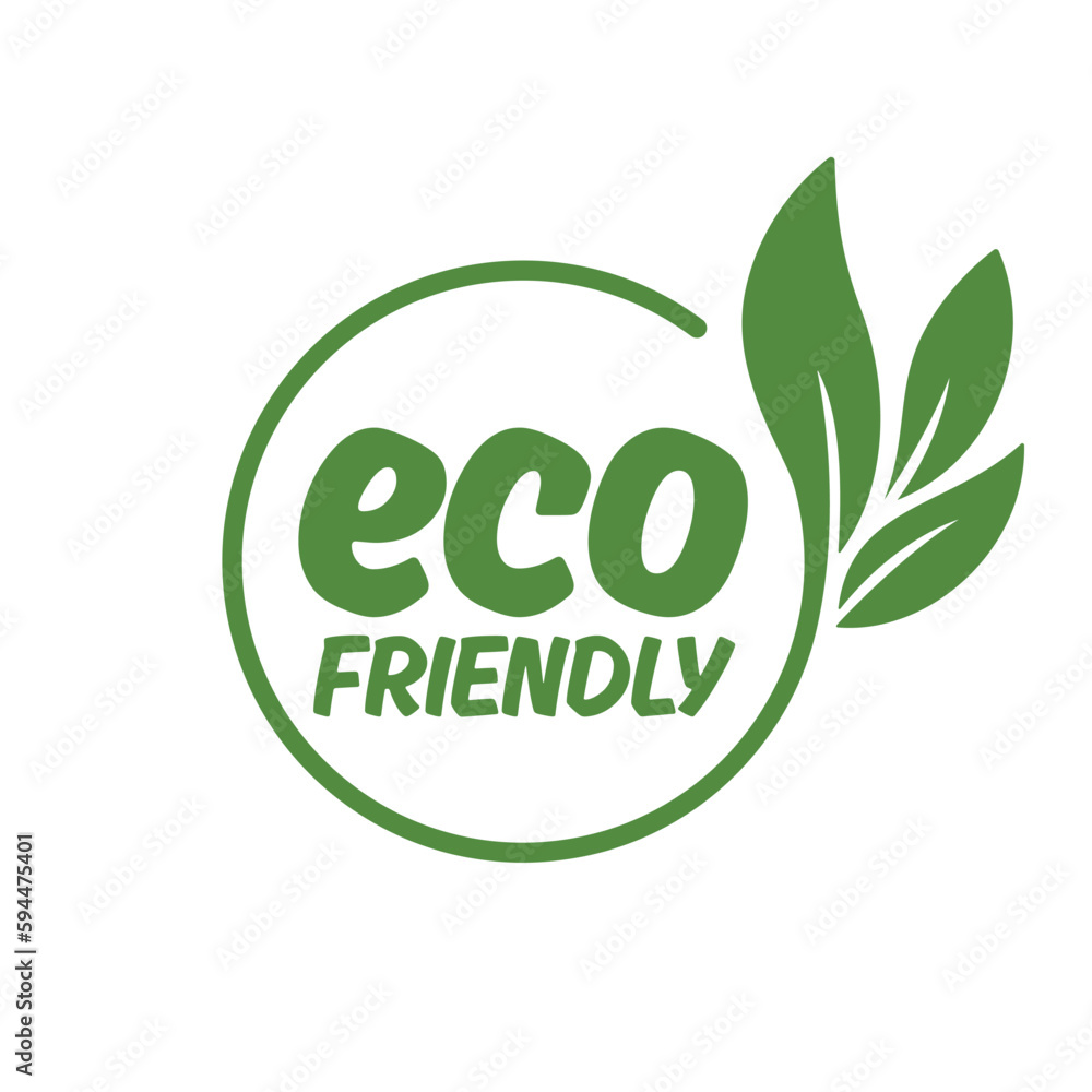 Eco friendly. Healthy natural product label logo design. Circle badge ...