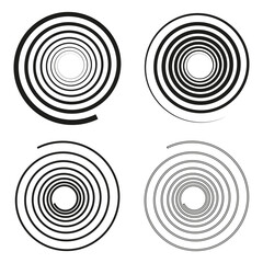 Wall Mural - black circle spiral set on white background. Graphic element. Vector illustration.