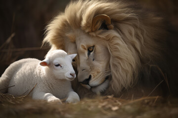 Lion and lamb, generative AI