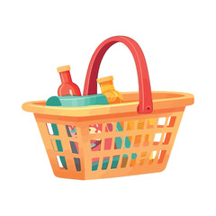 Sticker - Yellow shopping basket with plastic handle