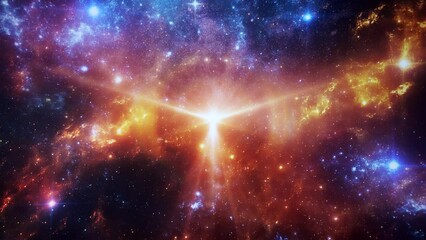 Wall Mural - Phoenix Nebula in Deep Space - Fantasy Loop Abstract Background