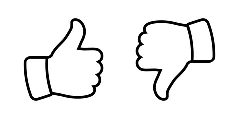 Wall Mural - thumb up and thumb down