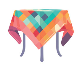 Wall Mural - table with colored tablecloth