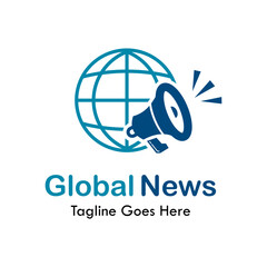 Wall Mural - global news logo template illustration