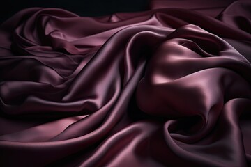 Dark mauve silk satin background. The rich mauve color and silky texture of satin create a sophisticated and glamorous look, perfect for high-end designs or any project that needs a luxurious, AI