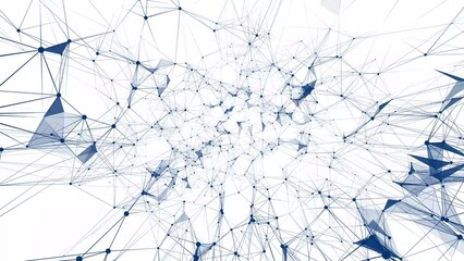 Plexus blue lines on a white background. Seamless loop.