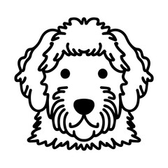 Wall Mural - Goldendoodle dog portrait vector icon