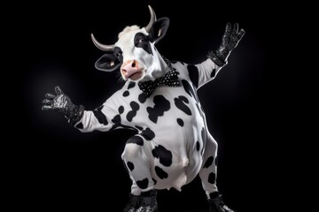 Wall Mural - Cow Cool Dancer Backdrop Generative AI