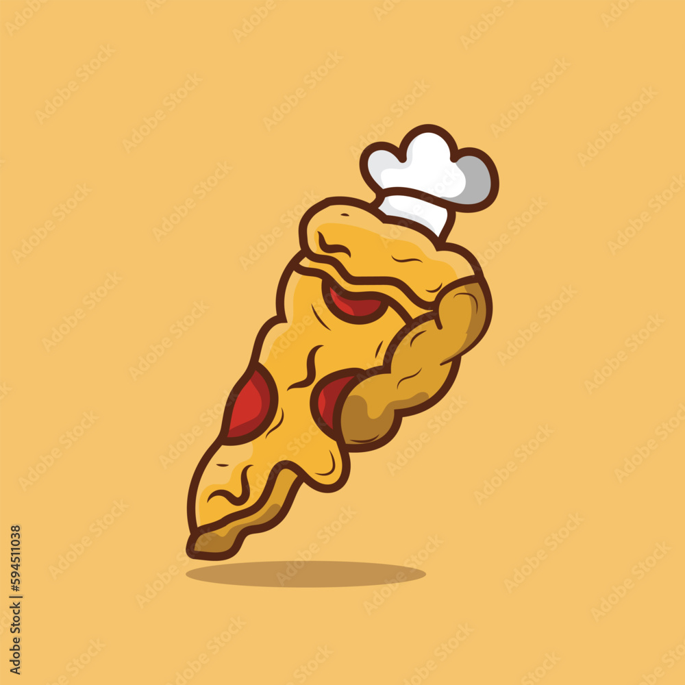 pizza vector illustration with quarter pizza concept, cartoon style ...