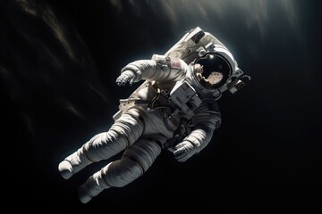 Wall Mural - astronaut floating in zero gravity, surrounded by the infinite expanse of space, created with genera
