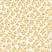 Seamless Pattern With Small Blooming Yellow And Orange Flowers On A Light Background.