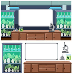 Wall Mural - set of plant laboratory