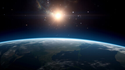 Wall Mural - view of the earth from the moon. generative ai