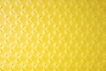 Wall Mural - Yellow seamless hexagon background, Abstract geometric seamless pattern design, 3d rendering
