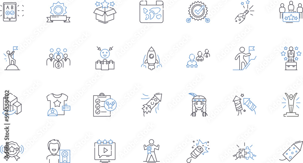 Stock-Vektorgrafik „Riches and affluence line icons collection. Wealth ...