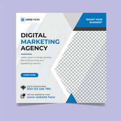 Modern Digital Marketing Agency Social Media Post Template Design