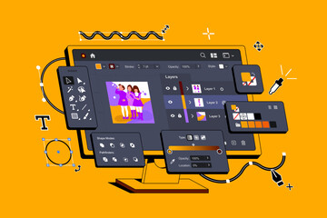 program for illustrators. application for creating and drawing vector illustrations. graphic editor 