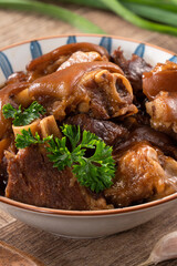 Wall Mural - Taiwanese traditional food pork knuckle in a bowl