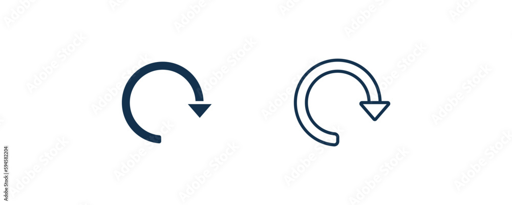 redo arrow icon. Outline and filled redo arrow icon from user interface collection. Line and glyph vector. Editable redo arrow symbol can be used web and mobile