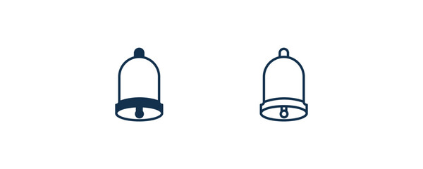 Poster - hanging bell icon. Outline and filled hanging bell icon from tools and utensils collection. Line and glyph vector. Editable hanging bell symbol can be used web and mobile