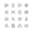 © PaleStudio - Set of security related icons, digital lock, cyber security, password, smart home, computer security, electronic key and linear variety vectors.