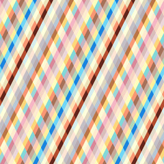 Fototapete - Classic argyle seamless pattern background. Vector image. Plaid patchwork style. Diagonal lines pattern.