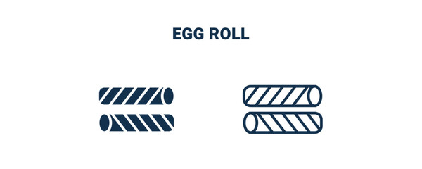 Wall Mural - egg roll icon. Outline and filled egg roll icon from culture and civilization collection. Line and glyph vector isolated on white background. Editable egg roll symbol.