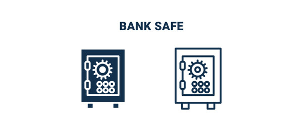 Wall Mural - bank safe icon. Outline and filled bank safe icon from Insurance and Coverage collection. Line and glyph vector isolated on white background. Editable bank safe symbol.