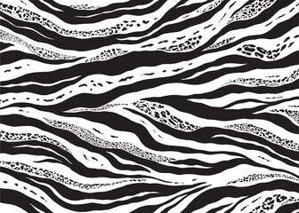 Wall Mural - Abstract Zebra print pattern design. Vector illustration background.