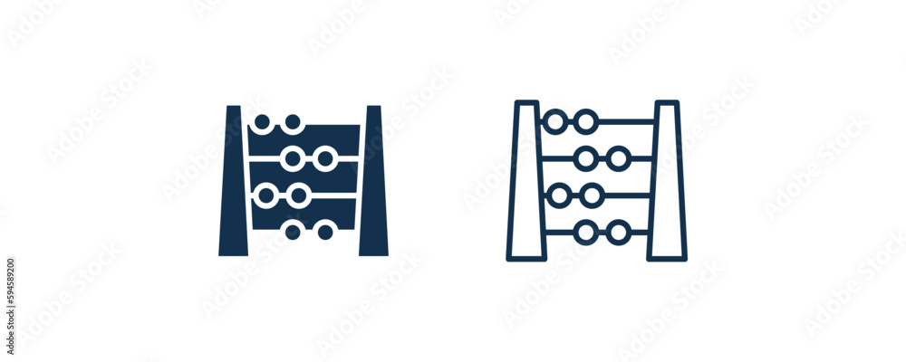 abcus icon. Outline and filled abcus, business icon from education collection. Line and glyph vector isolated on white background. Editable abcus symbol.