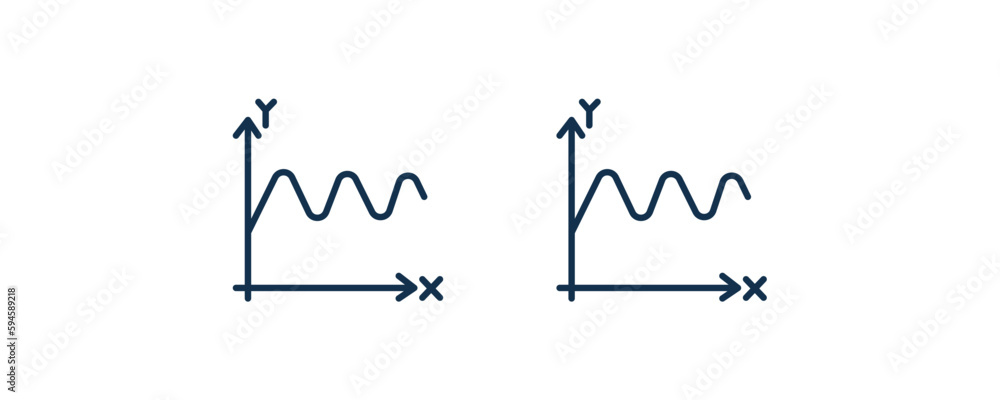 sinusoid icon. Outline and filled sinusoid, graph icon from education collection. Line and glyph vector isolated on white background. Editable sinusoid symbol.