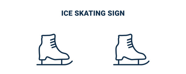 Sticker - ice skating sign icon. Outline and filled ice skating sign icon from sport and games collection. Line and glyph vector isolated on white background. Editable ice skating sign symbol.