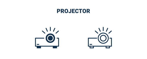 Wall Mural - projector icon. outline and filled projector icon from electronic device and stuff collection. line 