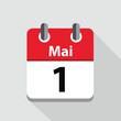 © krissikunterbunt - red simple calendar icon 1 may labor day