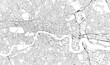 Monochrome city map with road network of London